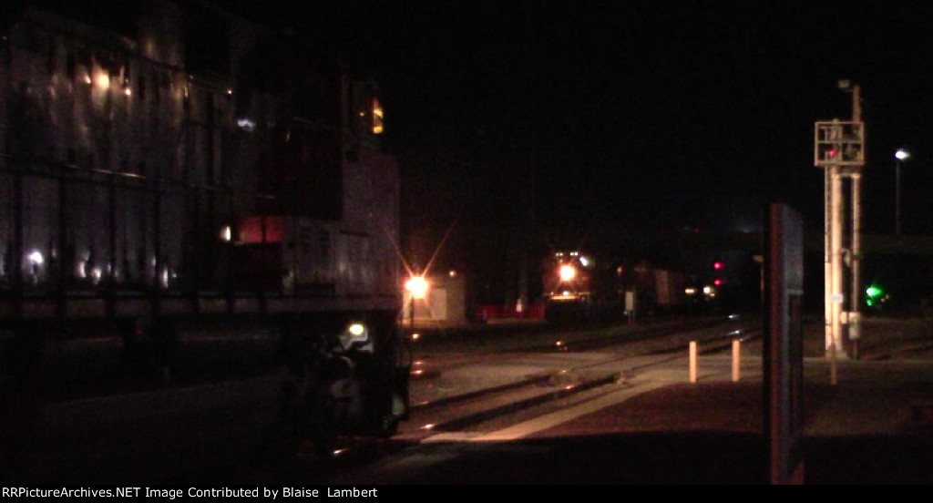 CN A431 meets BNSF coal train